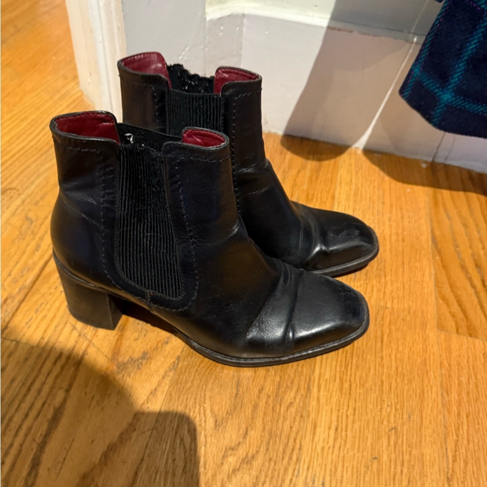 Black Leather Ankle Boots